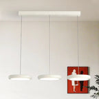 Suspension moderne à 3 lumières LED en verre opale pour salle à manger