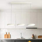 Suspension moderne à 3 lumières LED en verre opale pour salle à manger