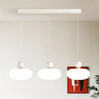 Suspension moderne à 3 lumières LED en verre opale pour salle à manger