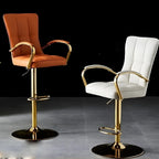Tabourets de bar réglables en cuir glamour avec dossier haut