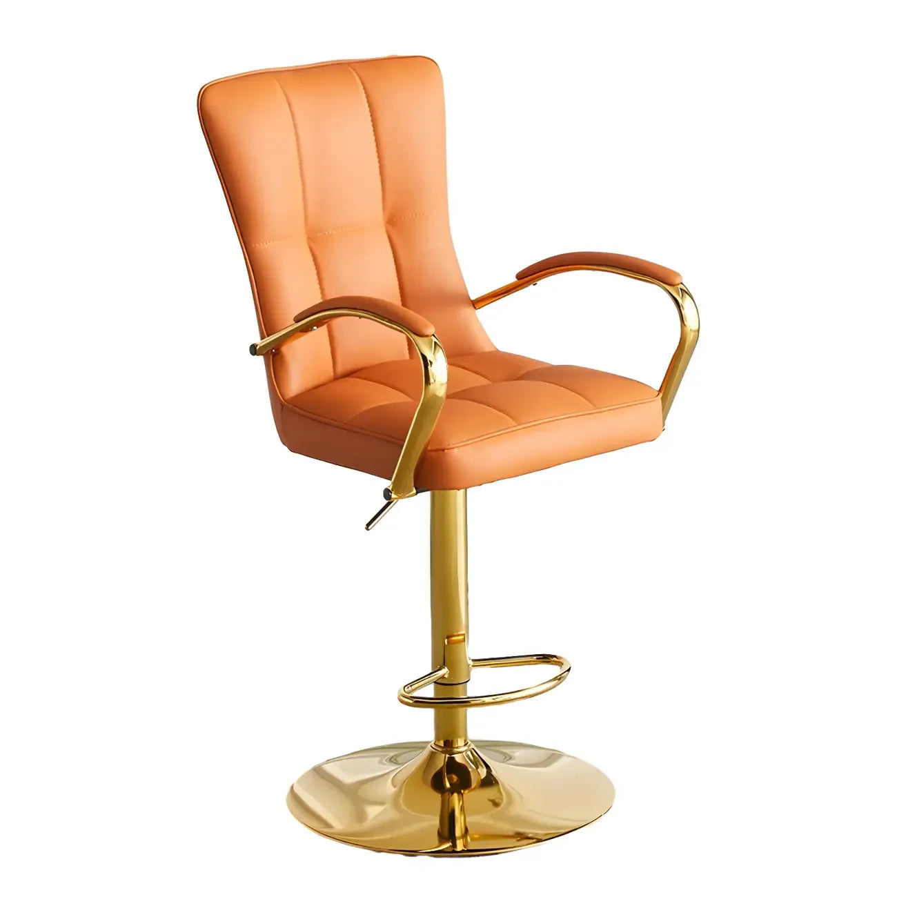 Tabourets de bar réglables en cuir glamour avec dossier haut