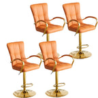 Tabourets de bar réglables en cuir glamour avec dossier haut