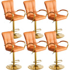 Tabourets de bar réglables en cuir glamour avec dossier haut