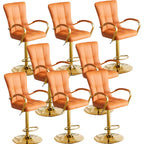 Tabourets de bar réglables en cuir glamour avec dossier haut