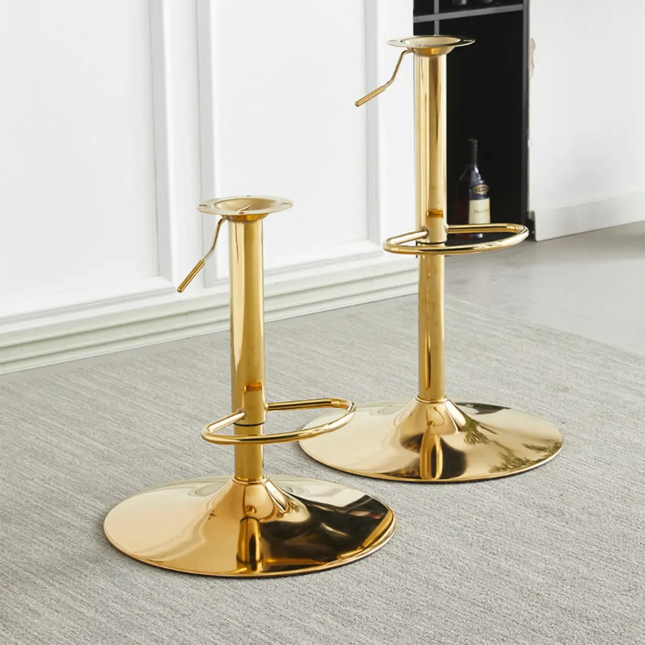 Tabourets de bar réglables en cuir glamour avec dossier haut