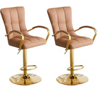 Tabourets de bar réglables en cuir glamour avec dossier haut