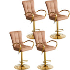 Tabourets de bar réglables en cuir glamour avec dossier haut