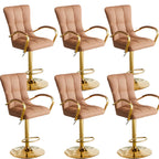 Tabourets de bar réglables en cuir glamour avec dossier haut