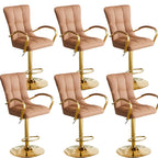 Tabourets de bar réglables en cuir glamour avec dossier haut