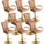 Tabourets de bar réglables en cuir glamour avec dossier haut