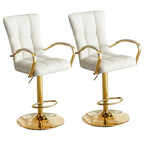 Tabourets de bar réglables en cuir glamour avec dossier haut