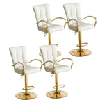Tabourets de bar réglables en cuir glamour avec dossier haut