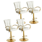 Tabourets de bar réglables en cuir glamour avec dossier haut