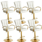 Tabourets de bar réglables en cuir glamour avec dossier haut