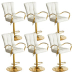 Tabourets de bar réglables en cuir glamour avec dossier haut