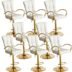 Tabourets de bar réglables en cuir glamour avec dossier haut