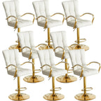 Tabourets de bar réglables en cuir glamour avec dossier haut
