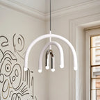 Lustre moderne à 6 lumières LED avec un design en forme d'arc-en-ciel