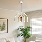 Lustre moderne à 6 lumières LED avec un design en forme d'arc-en-ciel