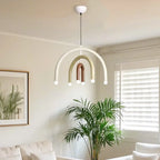 Lustre moderne à 6 lumières LED avec un design en forme d'arc-en-ciel