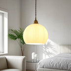 Suspension LED minimaliste en verre blanc, lanterne pour salon