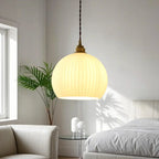 Suspension LED minimaliste en verre blanc, lanterne pour salon