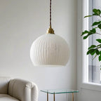 Suspension LED minimaliste en verre blanc, lanterne pour salon