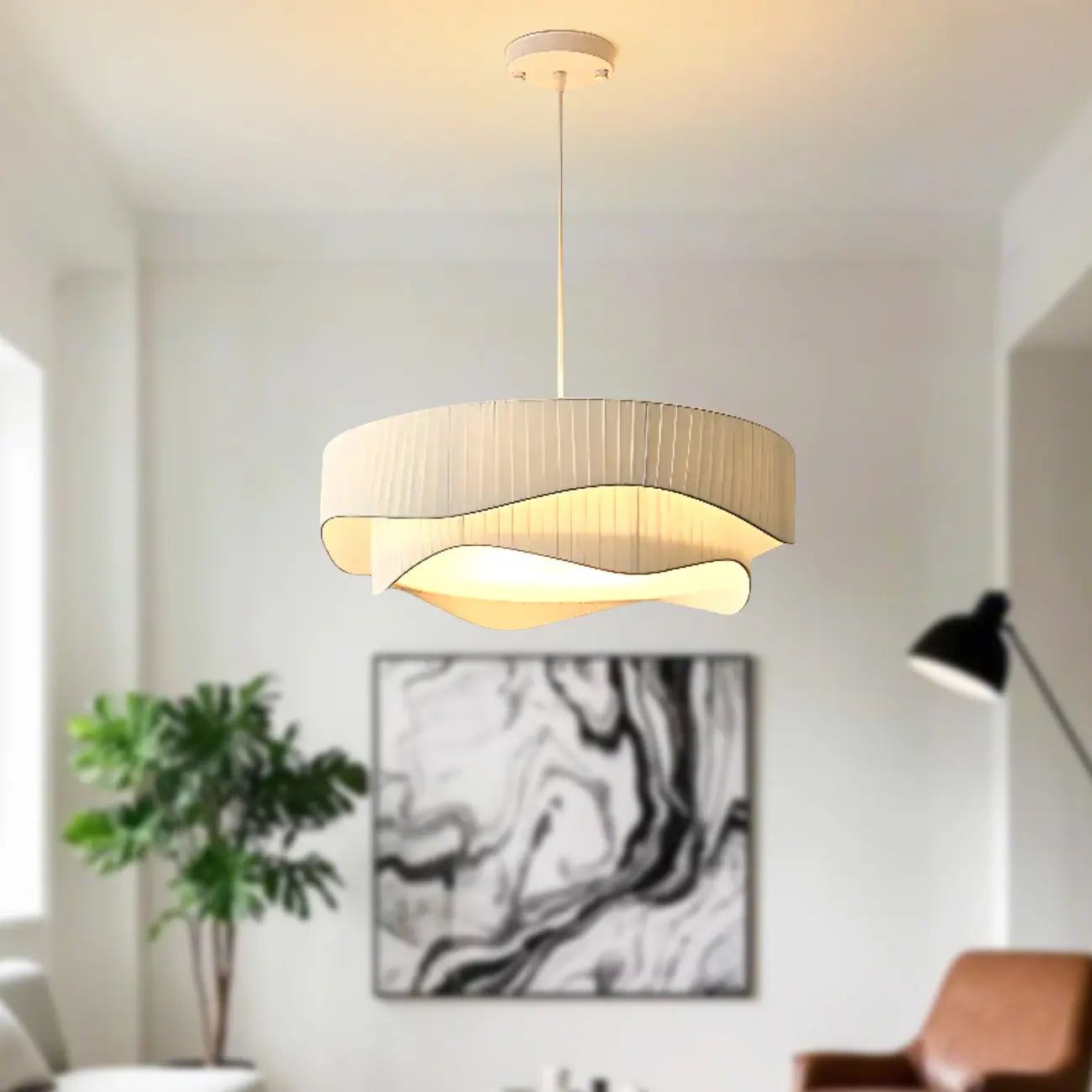 Lustre moderne et élégant à 4 lumières LED au design irrégulier