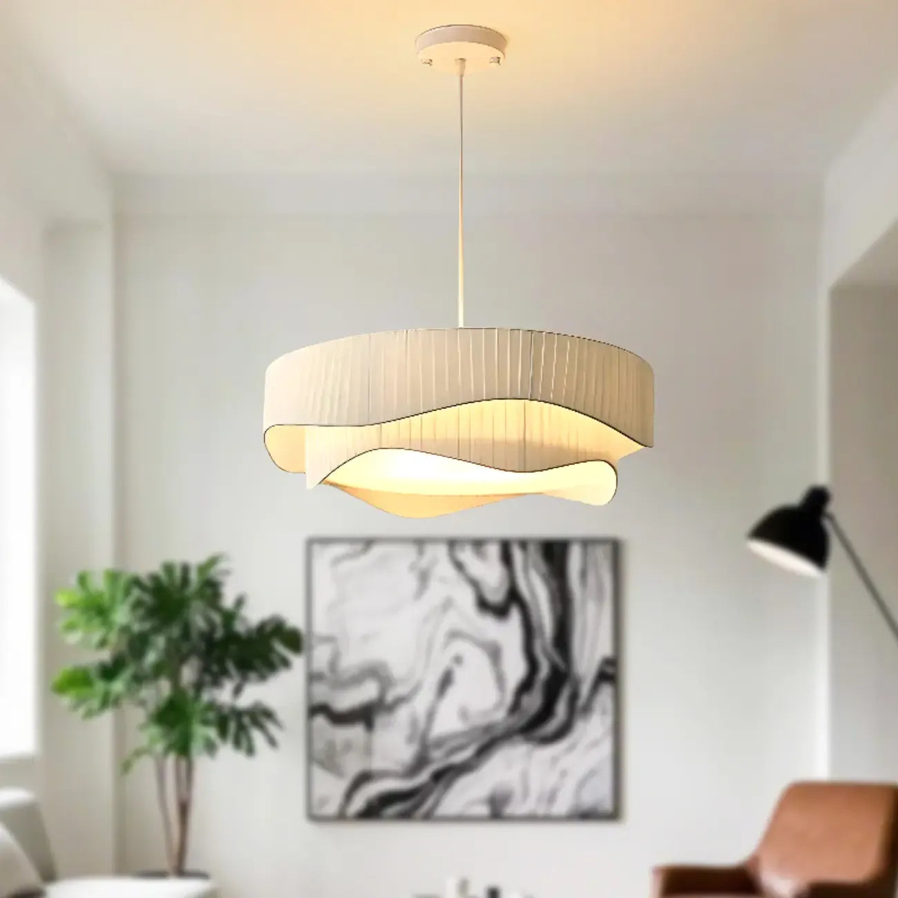 Lustre moderne et élégant à 4 lumières LED au design irrégulier