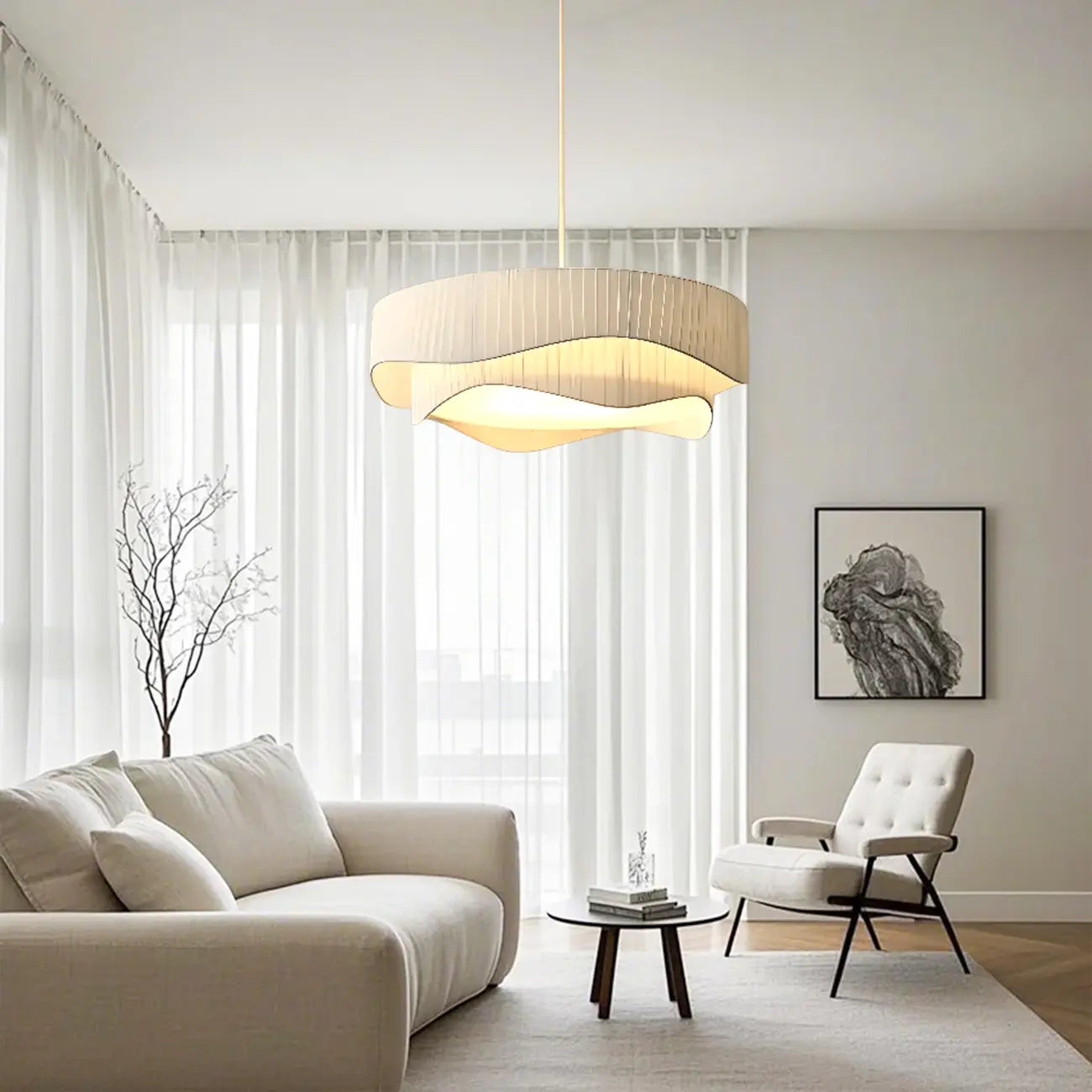 Lustre moderne et élégant à 4 lumières LED au design irrégulier