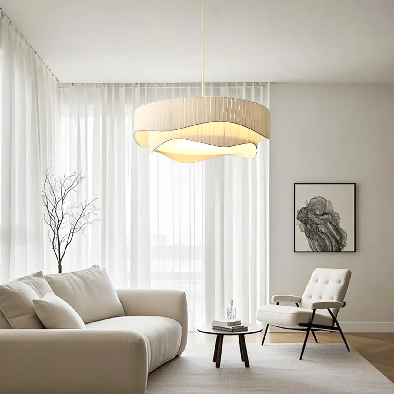 Lustre moderne et élégant à 4 lumières LED au design irrégulier