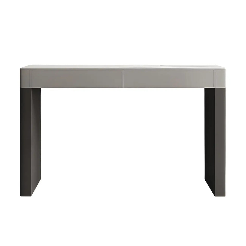Tables de bar modernes en bois avec plateau en pierre beige et orange et tiroir