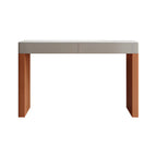 Tables de bar modernes en bois avec plateau en pierre beige et orange et tiroir