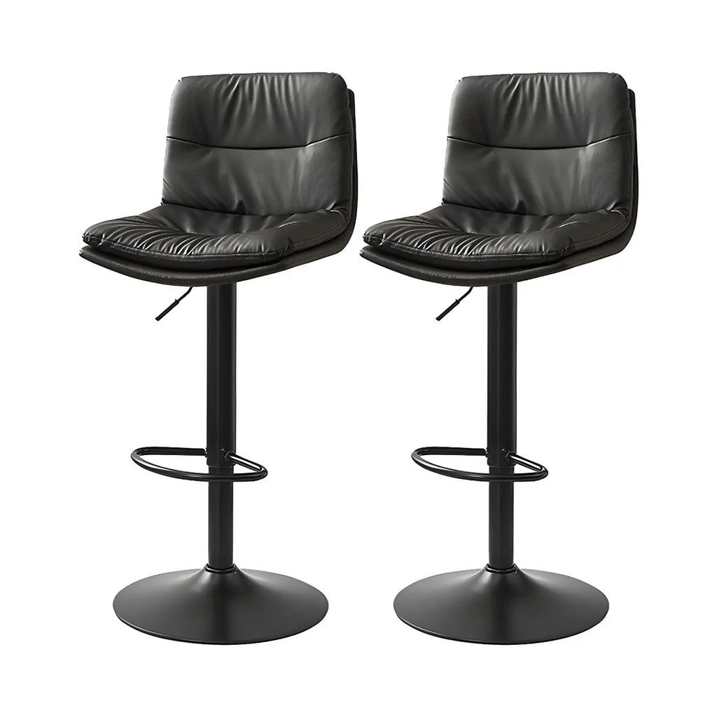 Tabouret de bar pivotant et réglable en cuir moderne