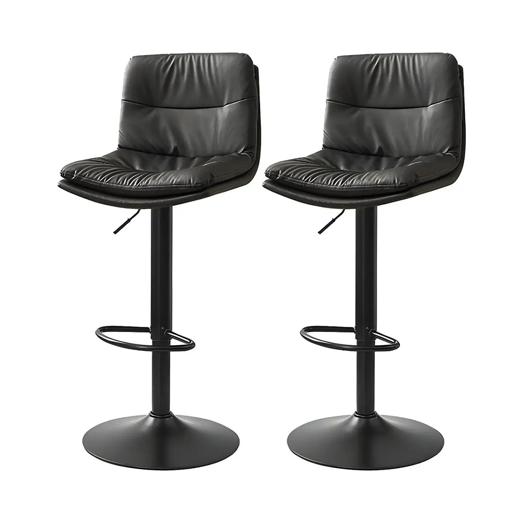 Tabouret de bar pivotant et réglable en cuir moderne