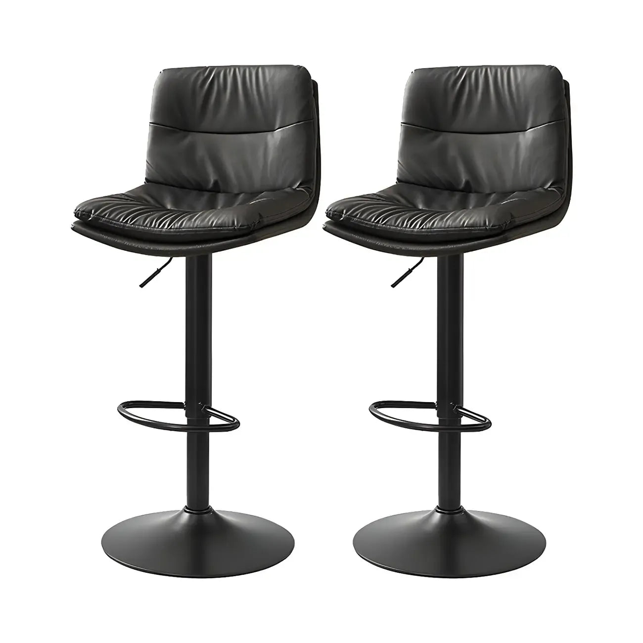 Tabouret de bar pivotant et réglable en cuir moderne