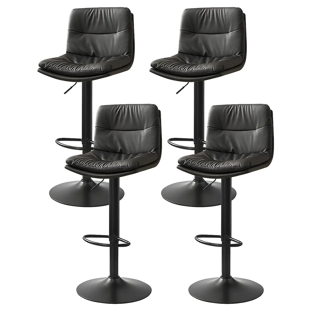 Tabouret de bar pivotant et réglable en cuir moderne