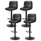 Tabouret de bar pivotant et réglable en cuir moderne
