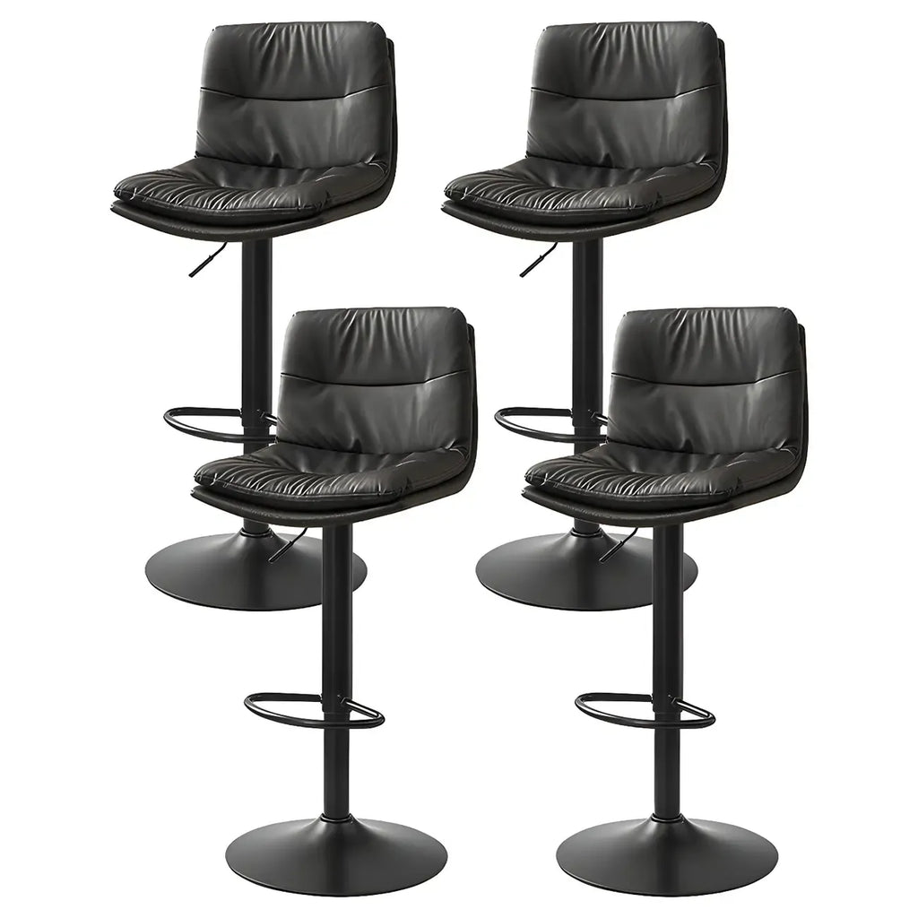 Tabouret de bar pivotant et réglable en cuir moderne
