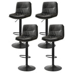 Tabouret de bar pivotant et réglable en cuir moderne