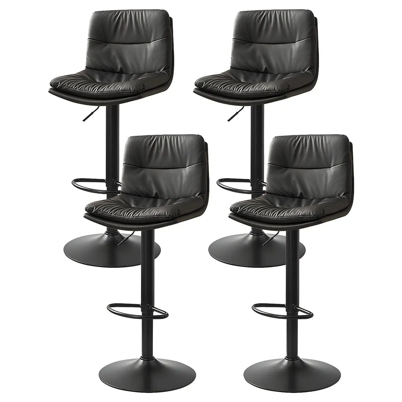 Tabouret de bar pivotant et réglable en cuir moderne