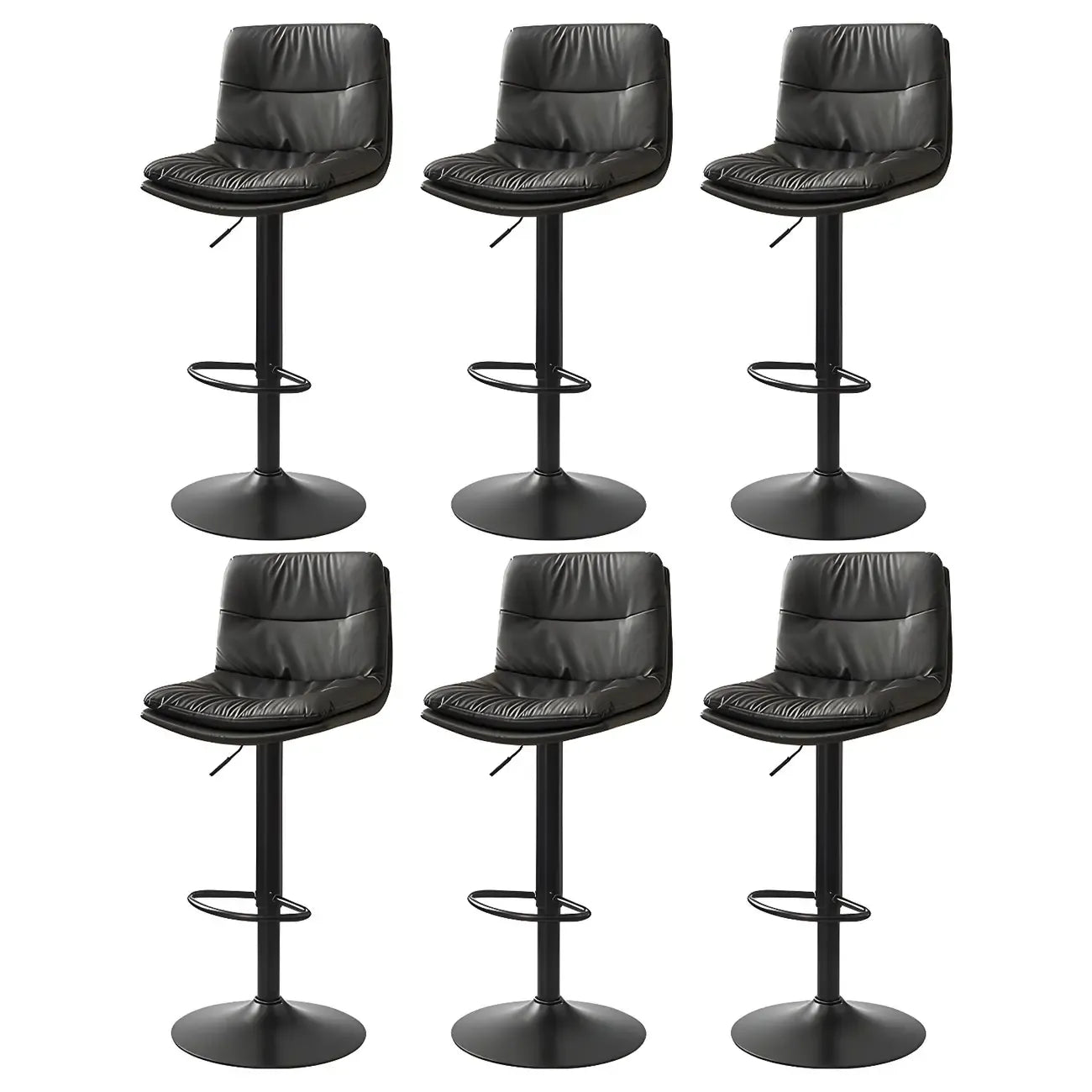 Tabouret de bar pivotant et réglable en cuir moderne