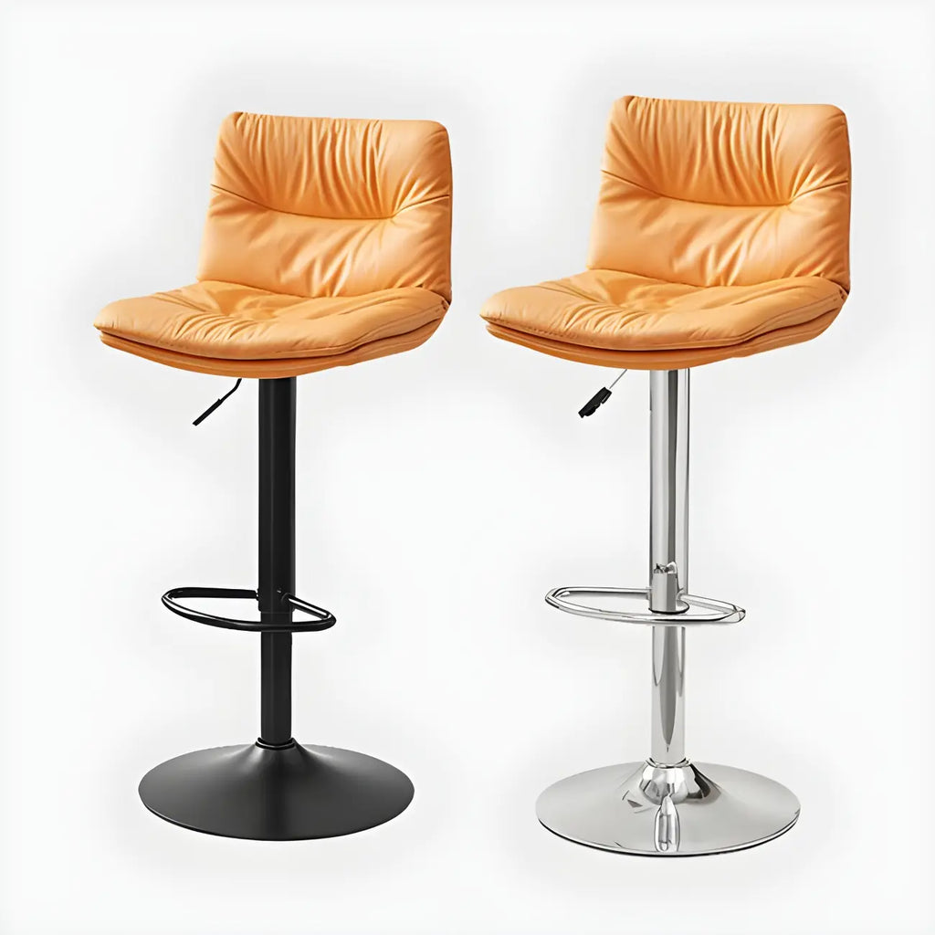 Tabouret de bar pivotant et réglable en cuir moderne