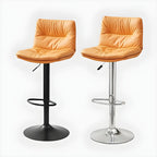 Tabouret de bar pivotant et réglable en cuir moderne