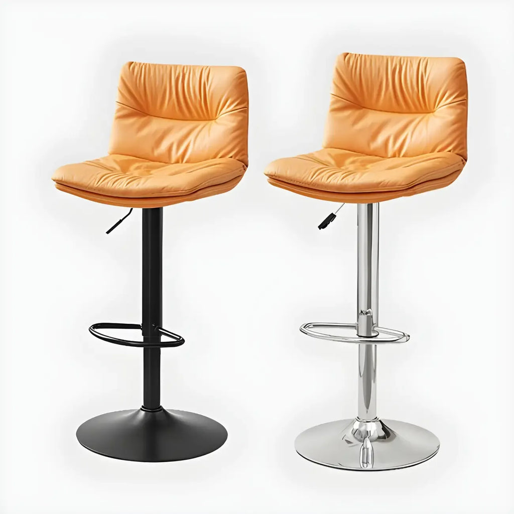 Tabouret de bar pivotant et réglable en cuir moderne