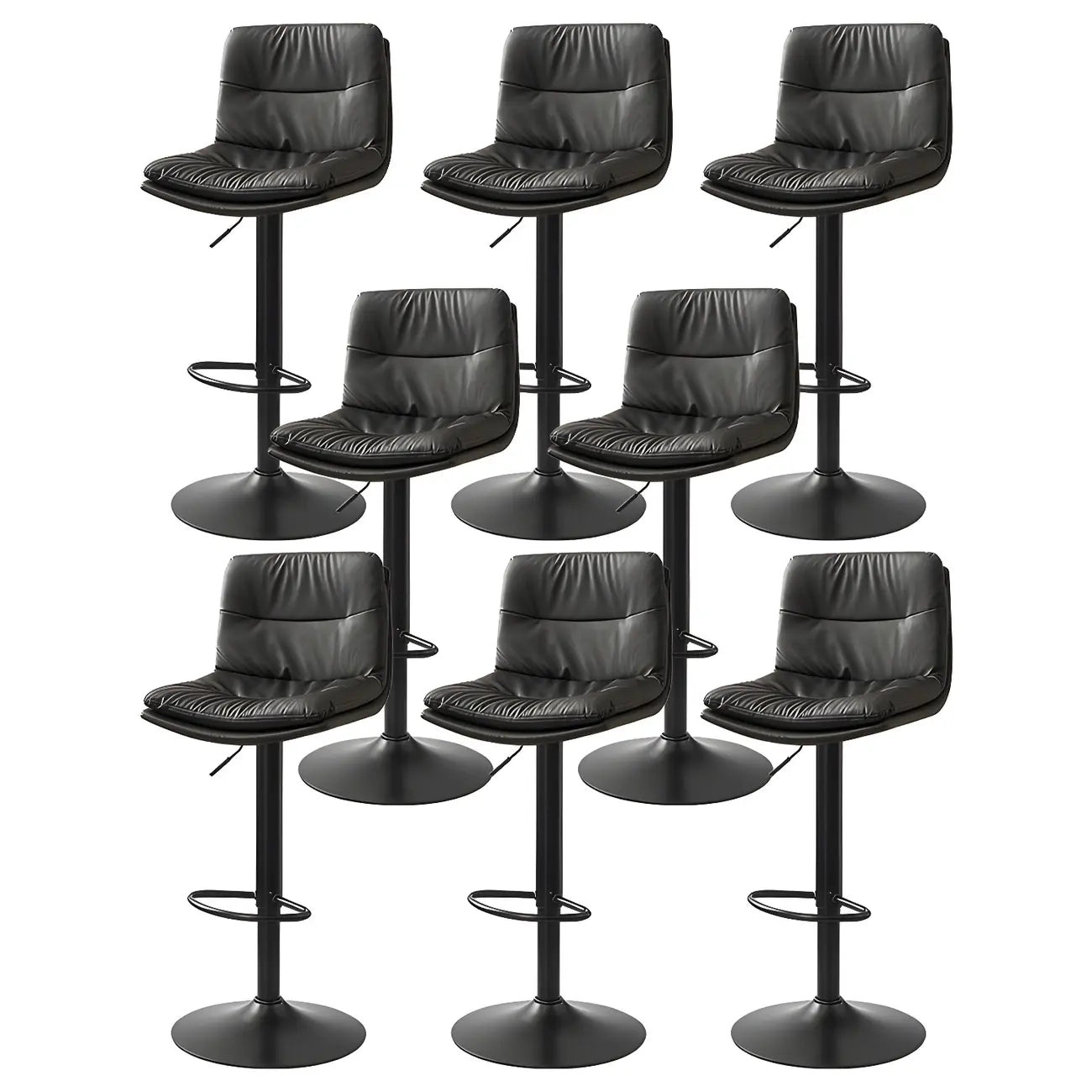 Tabouret de bar pivotant et réglable en cuir moderne