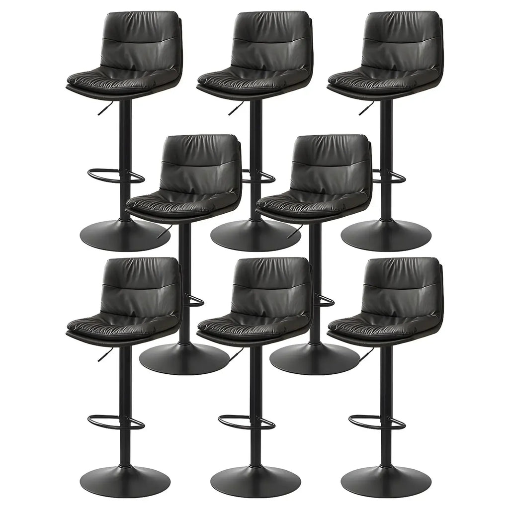 Tabouret de bar pivotant et réglable en cuir moderne