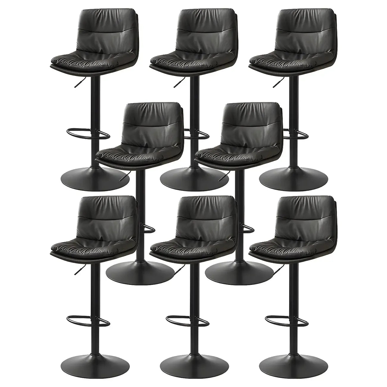 Tabouret de bar pivotant et réglable en cuir moderne