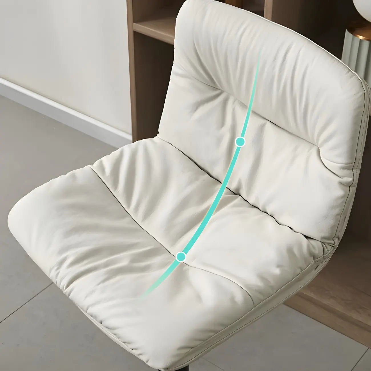 Tabouret de bar pivotant et réglable en cuir moderne