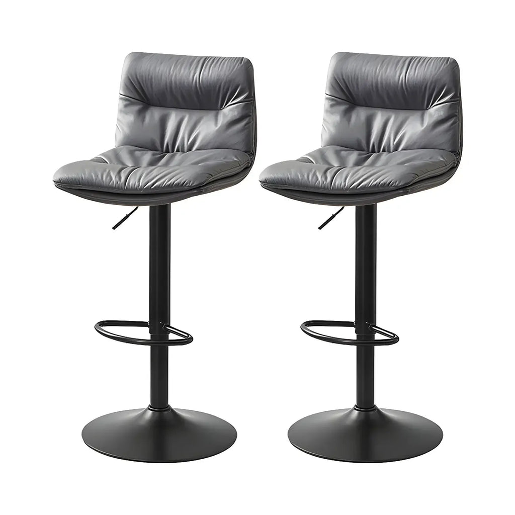 Tabouret de bar pivotant et réglable en cuir moderne